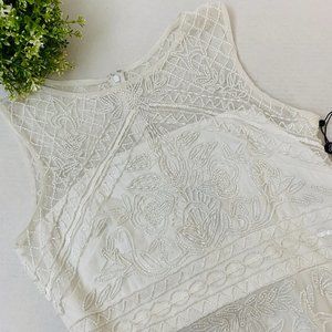 Adrianna Papell Hand Beaded Illusion Dress